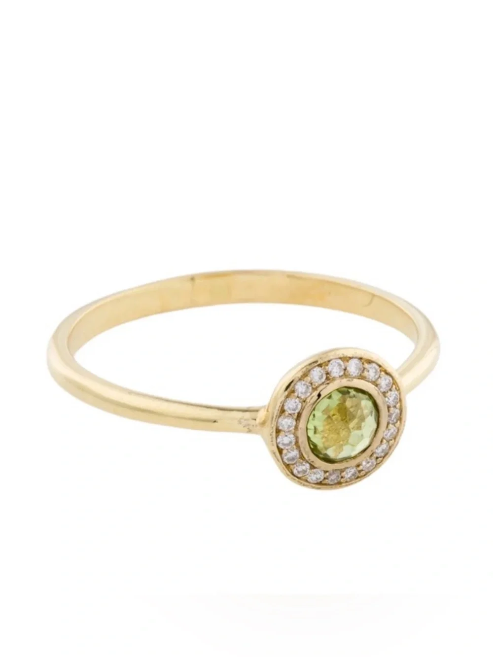 Ippolita 18k Gold Peridot w Diamonds Lolipop Mini Ring -6.5 Like NEW - Picture 3 of 11